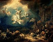 Govert flinck Angels announcing Christ's birth to the shepherds oil on canvas